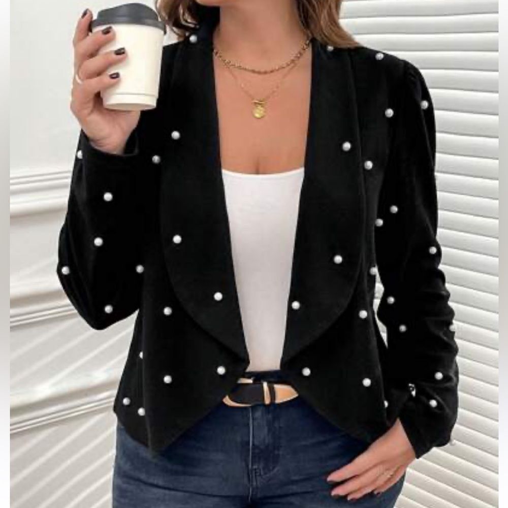 Tina Hagen‎ Studded Cropped Jacket Size Small C25